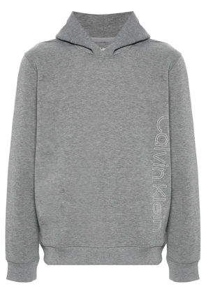 Calvin Klein logo-print fleece hoodie - Grey