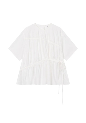 TOMBOY shirred tie-fastening blouse - White