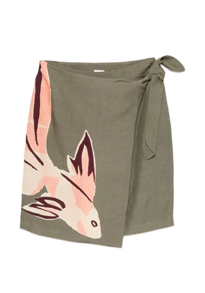 Paul Smith graphic-print wrap mini skirt - Green