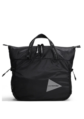and Wander ripstop logo-print tote bag - Black