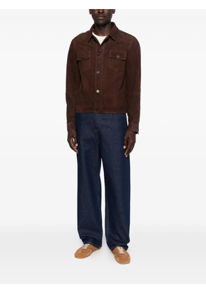 AMARANTO suede button-up jacket - Brown