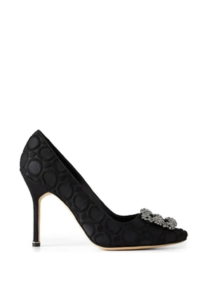 Manolo Blahnik Hangisi crystal-buckle pumps - Black