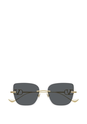 VALENTINO GARAVANI EYEWEAR rimless logo-detail sunglasses - Gold