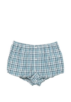 Acne Studios check-pattern bubble shorts - Blue