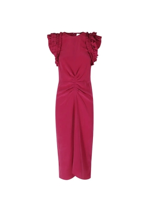 ISABEL MARANT ruffled twisted-front midi dress - Pink