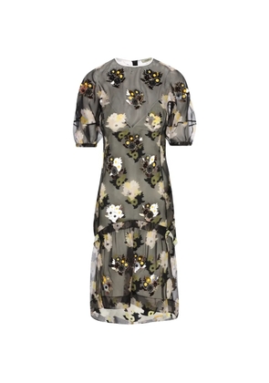 FENDI floral-print silk midi dress - Black