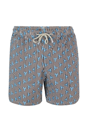 MC2 Saint Barth lobster-print striped swim shorts - White