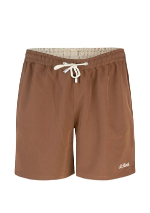 MC2 Saint Barth logo-embroidered drawstring swim shorts - Brown
