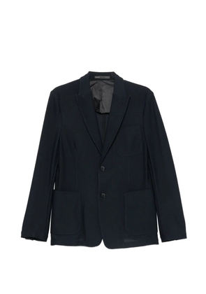 Giorgio Armani honeycomb-knit notch-lapel blazer - Blue