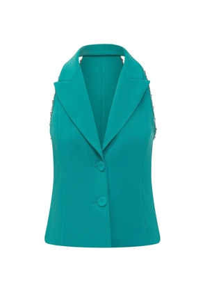 PINKO bead-trimmed halterneck waistcoat - Blue