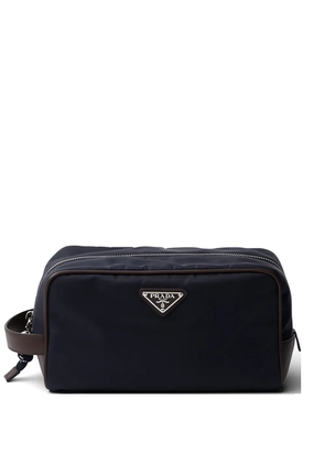 Prada Speedrock Re-Nylon leather-trim clutch bag - Blue