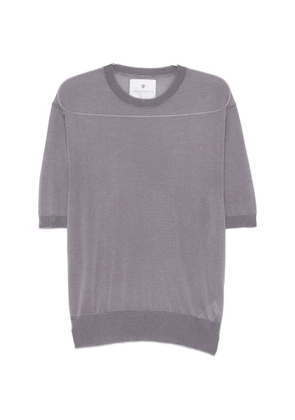 SEVEN GAUGE short-sleeve ribbed-trim sweater - Purple