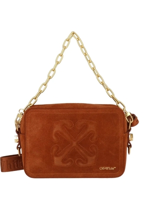 Off-White arrows-motif suede shoulder bag - Brown
