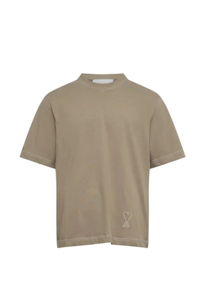 AMI Paris Ami de Coeur contrast-stitch T-shirt - Neutrals