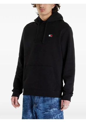 Tommy Hilfiger logo-patch cotton hoodie - Black