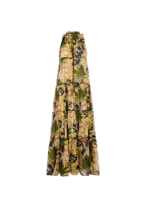 Anjuna Carol tropical-print tiered dress - Neutrals