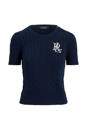 Lauren Ralph Lauren cable-knit logo-embroidered T-shirt - Blue