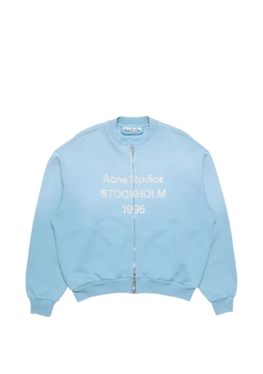 Acne Studios logo-print zip-up sweatshirt - Blue