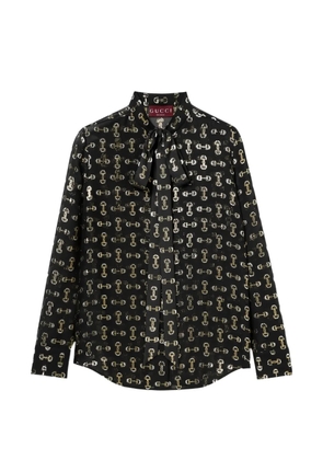 Gucci Horsebit bow-neck blouse - Black