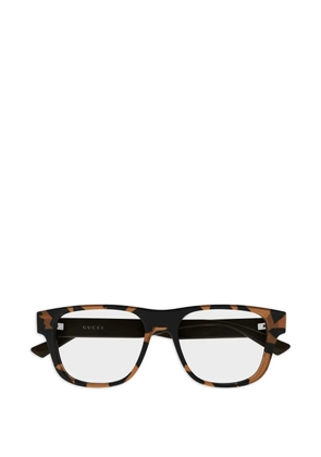 Gucci Eyewear tortoiseshell-effect rectangle-frame glasses - Black