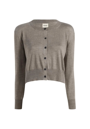 KHAITE crew-neck button cardigan - Grey