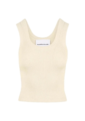 Manière De Voir Liane ribbed scoop-neck tank top - Neutrals