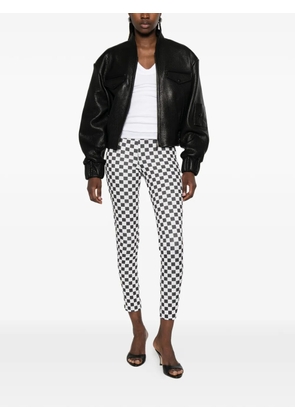 The Artistylist checkerboard-print cropped trousers - Black