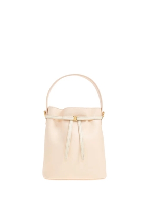 Ferragamo mini leather bow-detail bucket bag - Neutrals