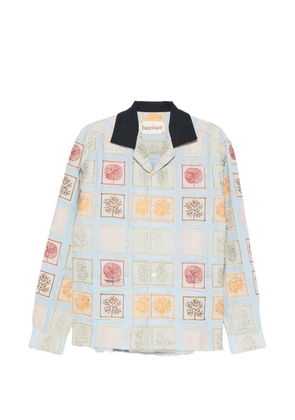 Baziszt embroidered patchwork shirt - Blue