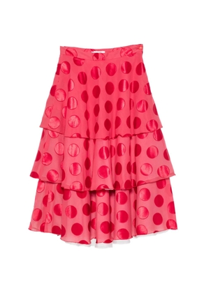 Christian Dior Pre-Owned 1970s polka-dot pattern midi skirt - Pink