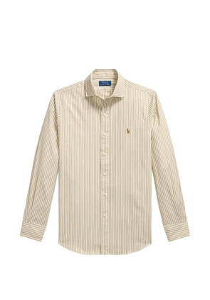 Polo Ralph Lauren striped embroidered-logo shirt - Neutrals
