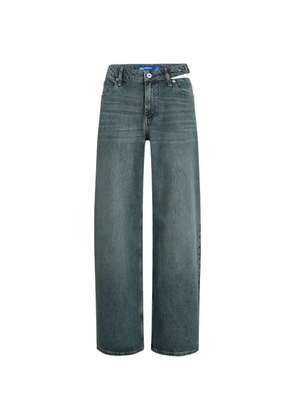 Karl Lagerfeld Jeans buckle cut-out jeans - Blue