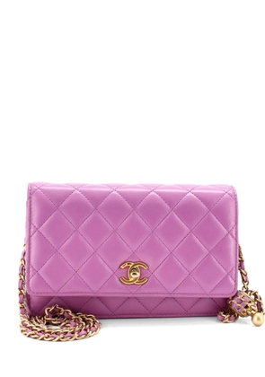 CHANEL Pre-Owned Pearl Crush Wallet on Chain Quilted Lambskin crossbody bag - Purple