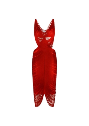 NISSA fringed cut-out dress - Red