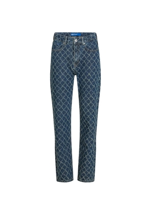 Karl Lagerfeld Jeans argyle-pattern straight-leg jeans - Blue