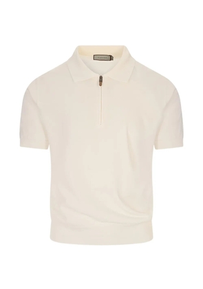 Canali zip-fastening polo shirt - White