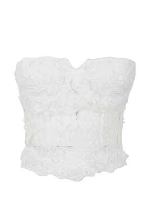 Ermanno Scervino lace-embroidered strapless top - White