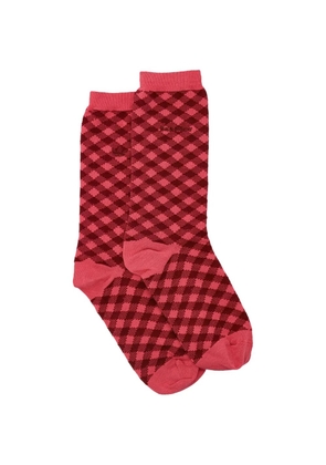 Wales Bonner x adidas check-pattern logo-embroidered socks - Pink