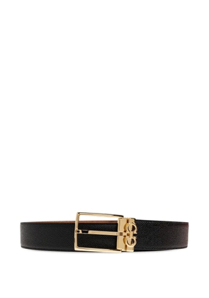 Ferragamo Gancini grained-leather belt - Black