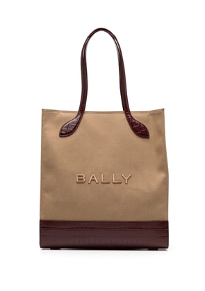 Bally Bar Keep On logo-embroidered tote bag - Brown