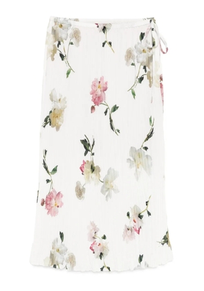 Vince Wilted Peony pleated skirt - White