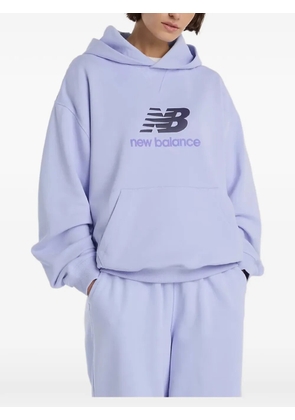 New Balance logo-print pouch-pocket hoodie - Purple