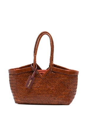 VIPERA Crudelia woven-leather shoulder bag - Brown
