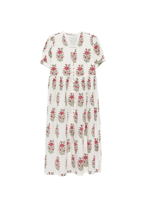 ELLEBLEU Gemma floral-print short-sleeve dress - White