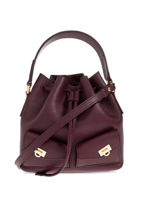 Ferragamo drawstring leather bucket bag - Red