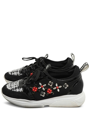 Louis Vuitton Pre-Owned mesh crystal-embellished sneakers - Black