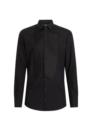 Dolce & Gabbana cotton-poplin gold-fit tuxedo shirt - Black