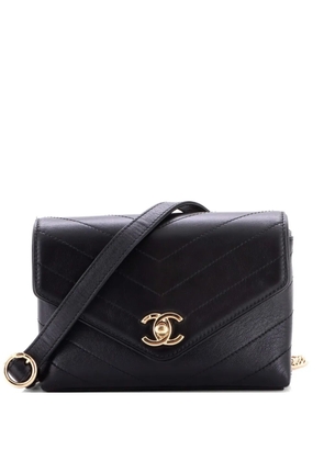 CHANEL Pre-Owned Coco Chevron Waist Bag Stitched Calfskin belt bag - Black