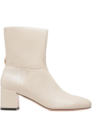 Bally Daily-emblem block-heel leather boots - White