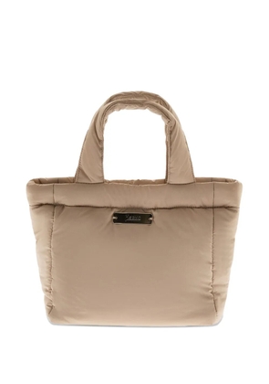 Herno padded logo-plaque tote bag - Neutrals